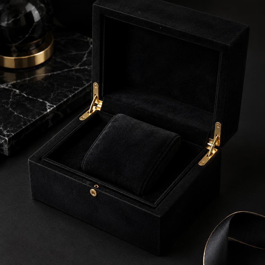 Velvet watch box with cushion
